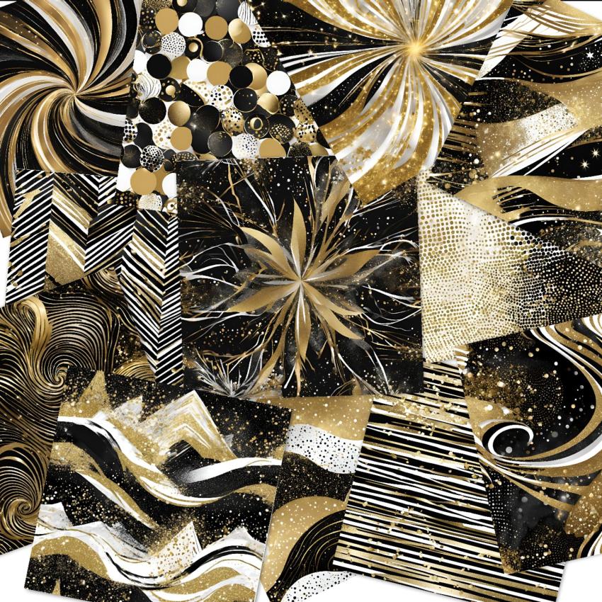 LaCreativ - Designpapier "Funkelnder Silvesterzauber" Paper Pack 6x6" - 24 Bogen