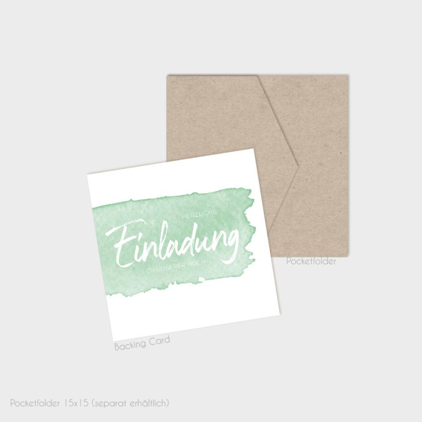 Backing-Card "Watercolor-Brush | Pistazie" Quadrat 14x14