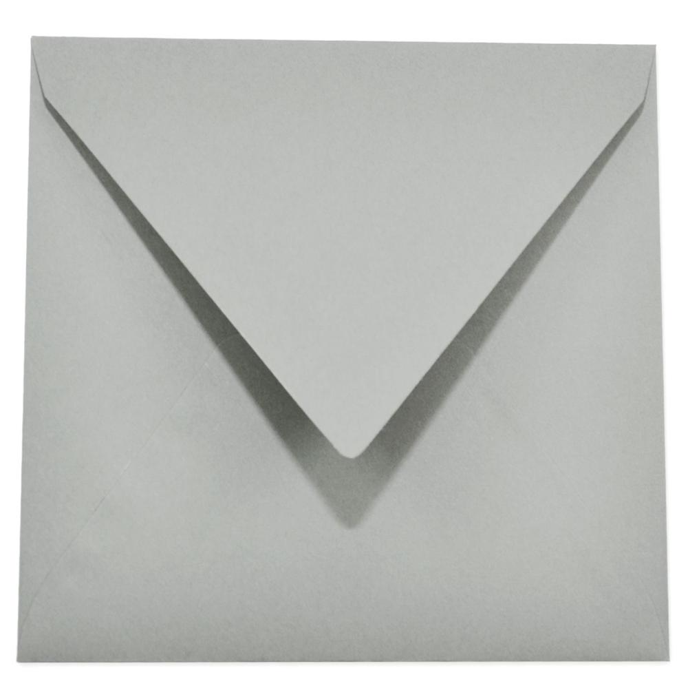 Briefumschlag 11x11cm in seidengrau 120g ohne Fenster, Nassklebung