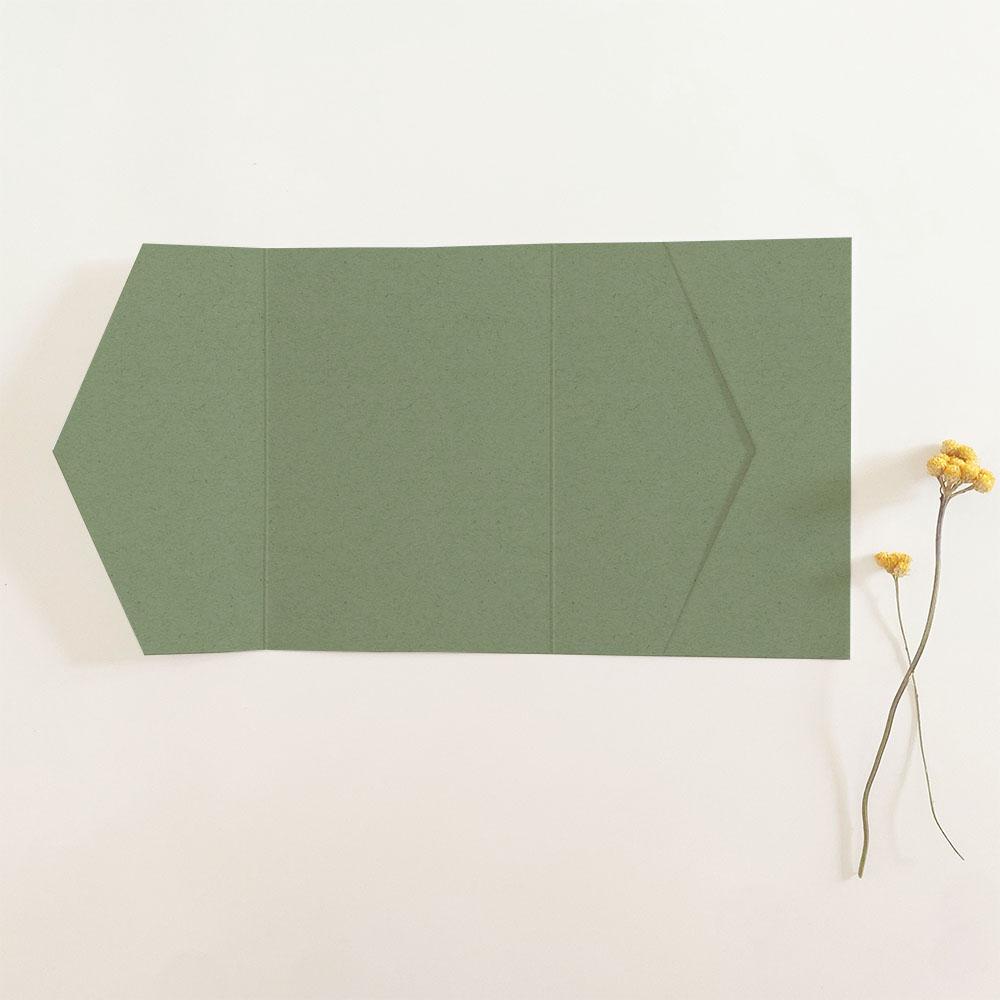 Pocketfold-Karte B6 seitlich Recycling "Kraft Salbei" Basic Line