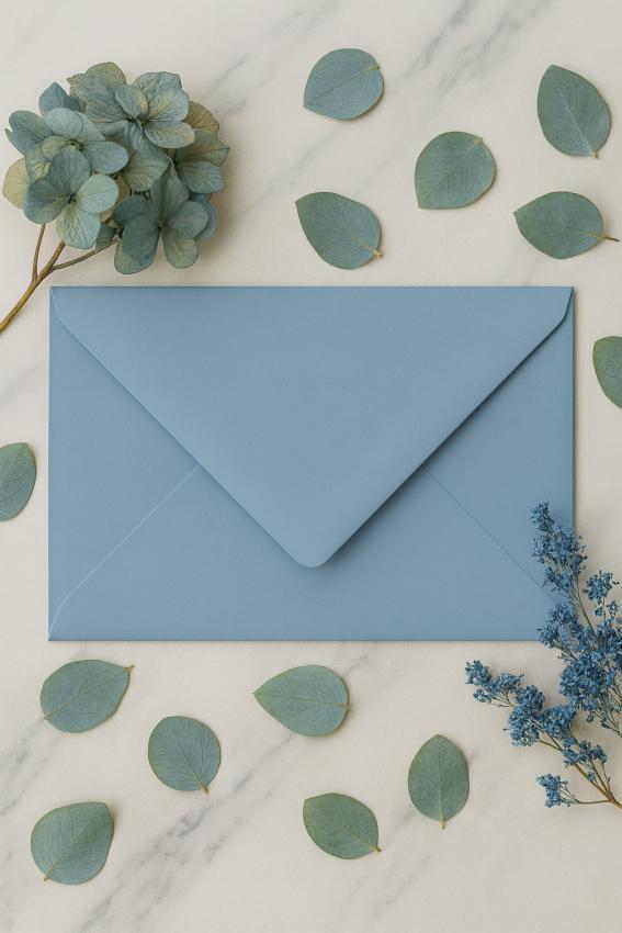 Briefumschläge - Briefhüllen in graublau, DIN B6 120g/m² oF, Nassklebung