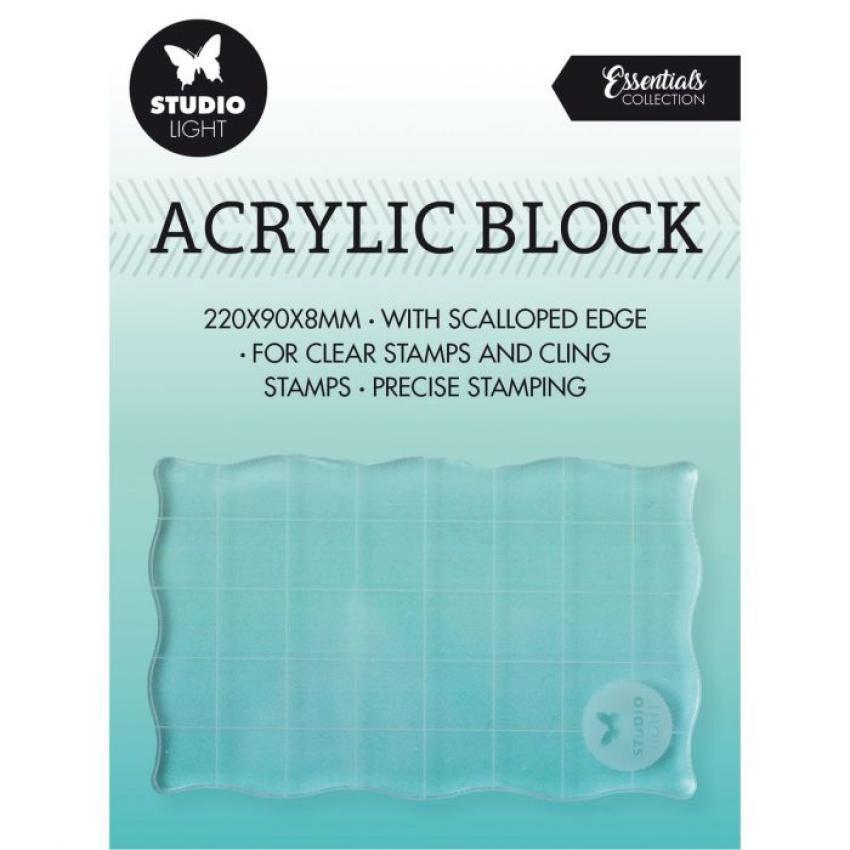 Studio Light -  Essentials acrylic block for clear and cling stamps with grid 5x8