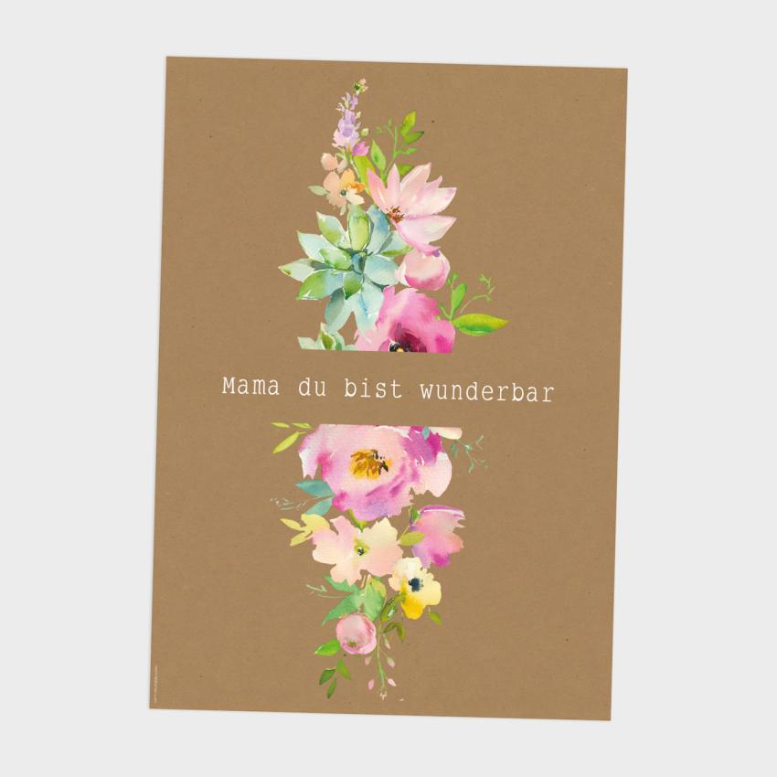 Spruchposter "Kraft Boho Pastell" | Geschenkidee | Personalisiert  | Muttertag | Wanddeko