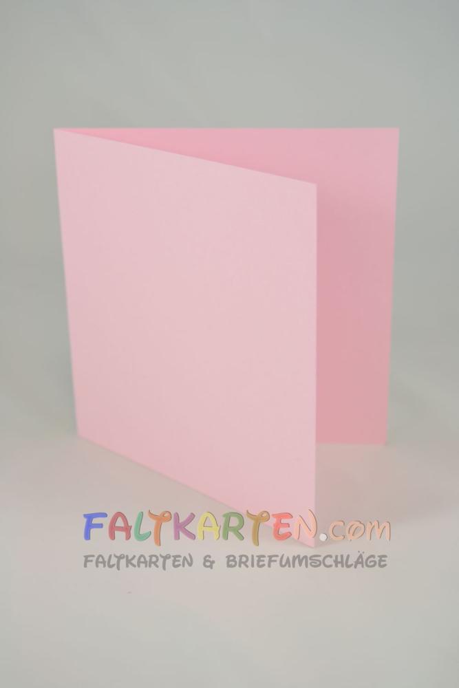 Doppelkarte - Faltkarte 15x15cm, 240g/m² in babypink