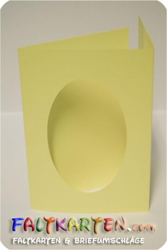 Passepartoutkarte oval 3-Fach DIN A6 in tiefseeblau