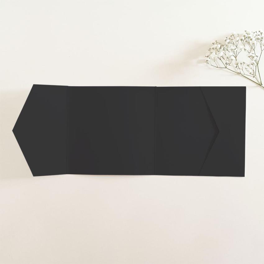Pocketfold-Karte Quer-Format quadratisch (15x15) Premium-Karton "Schwarz" Basic Line