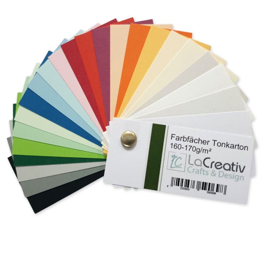 LaCreativ - Farbfächer - Musterfächer glatt "Tonkarton" 160g/m