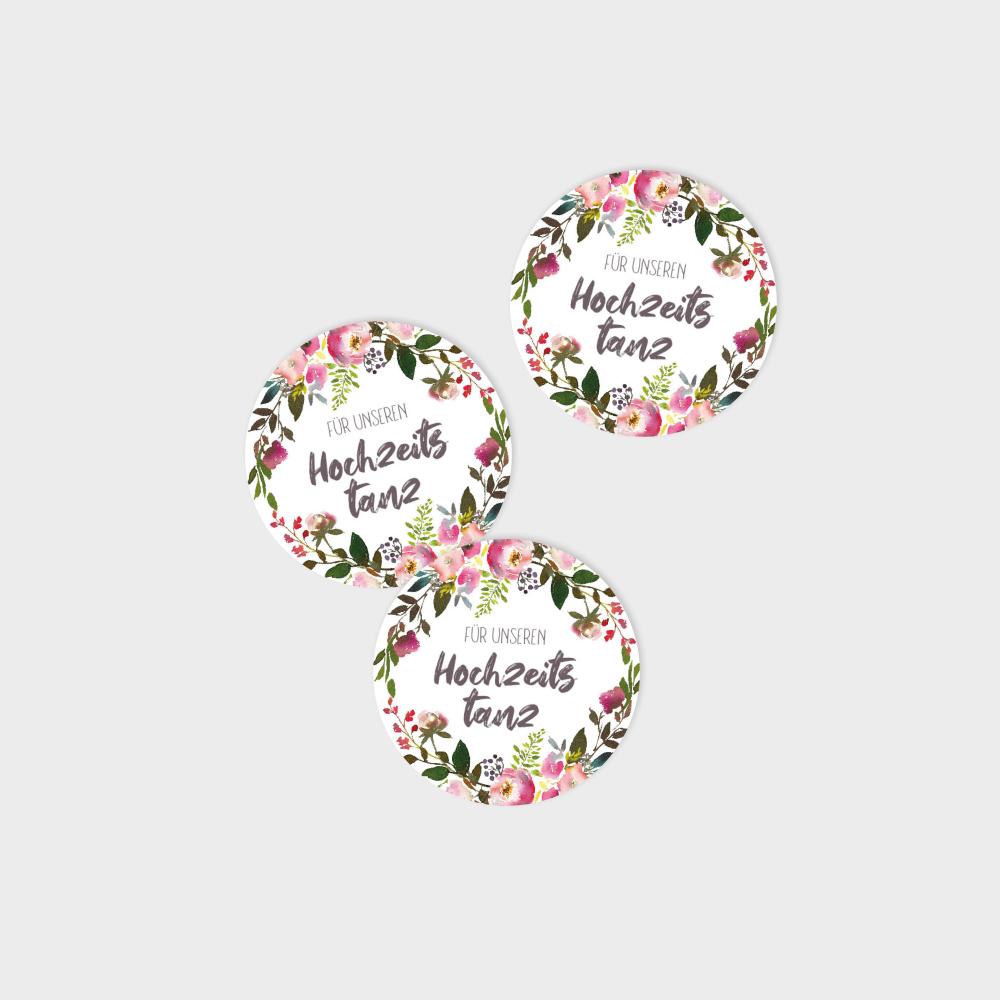 Aufkleber - Sticker "Pink Bunch" 4cm ø - 24 Aufkleber