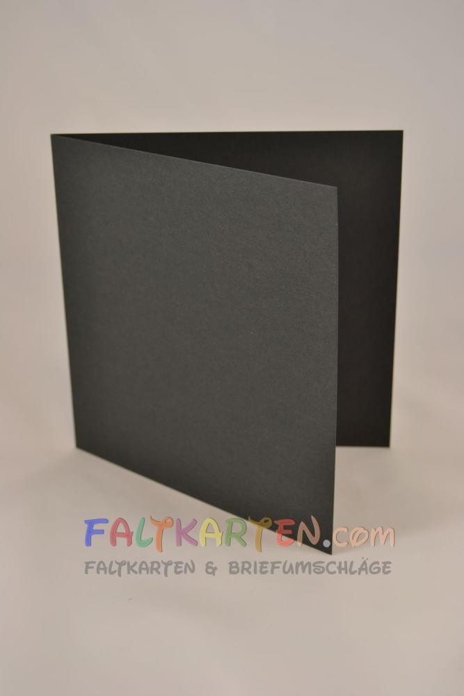 Doppelkarte - Faltkarte 10x10cm, 240g/m² in schwarz