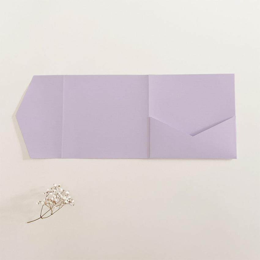 Pocketfold-Karte Quadrat (15x15) Struktur-Karton "Struktur Zartlila" Exklusiv Line