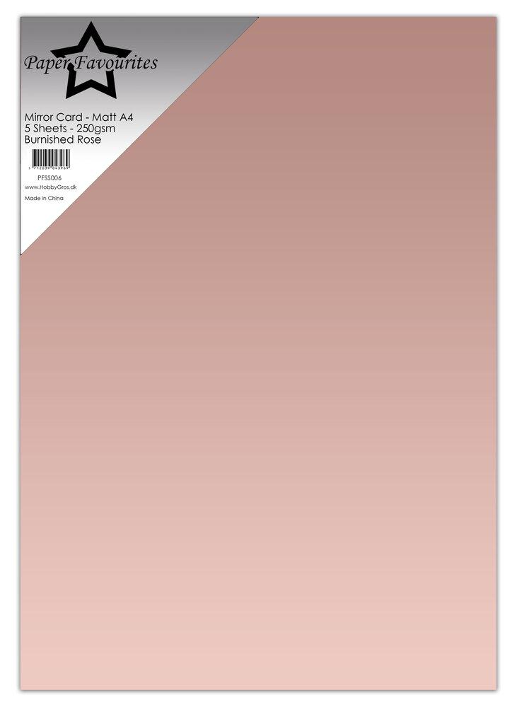 Paper Favourites - Spiegelkarton "Burnished Rose" Mirror Card Matte A4 - 5 Bogen