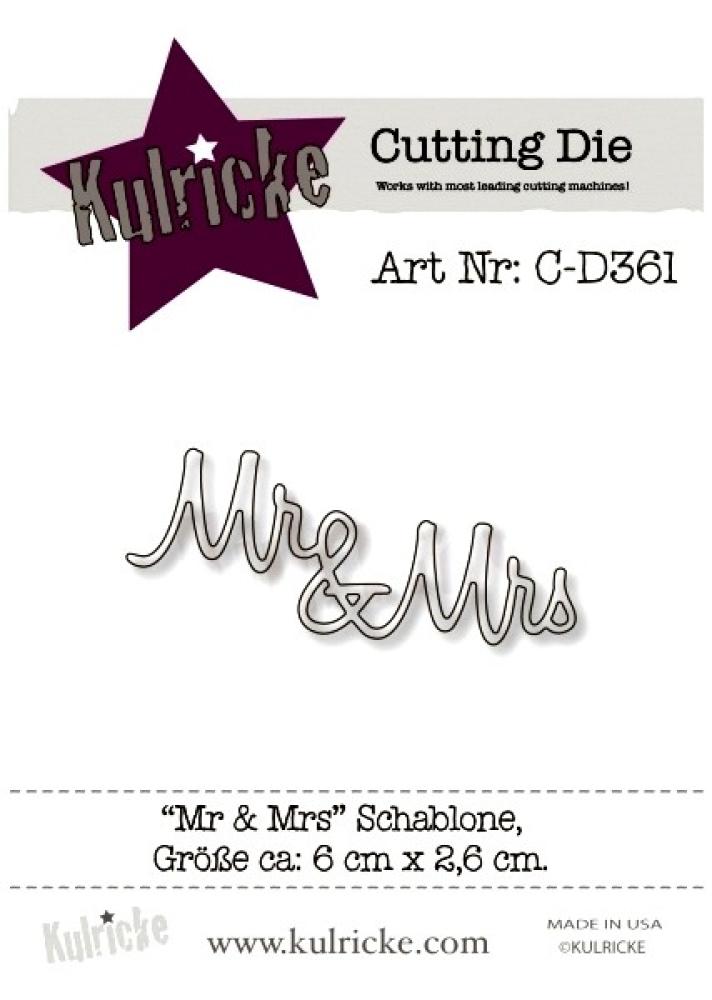 Kulricke Metall Stanzschablone Craft Die "Mr & Mrs"