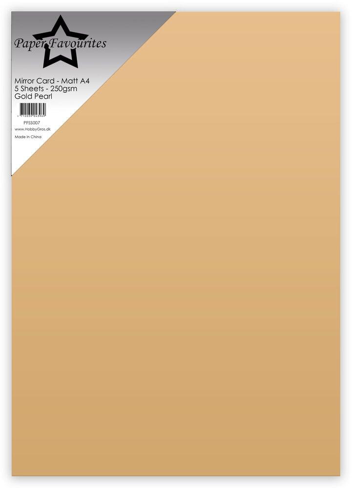Paper Favourites - Spiegelkarton "Gold Pearl" Mirror Card Matte A4 - 5 Bogen