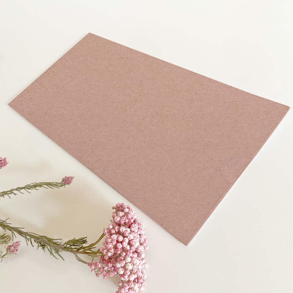 Einstecktasche DIN Lang Recycling-Karton "Kraft Rosé" 