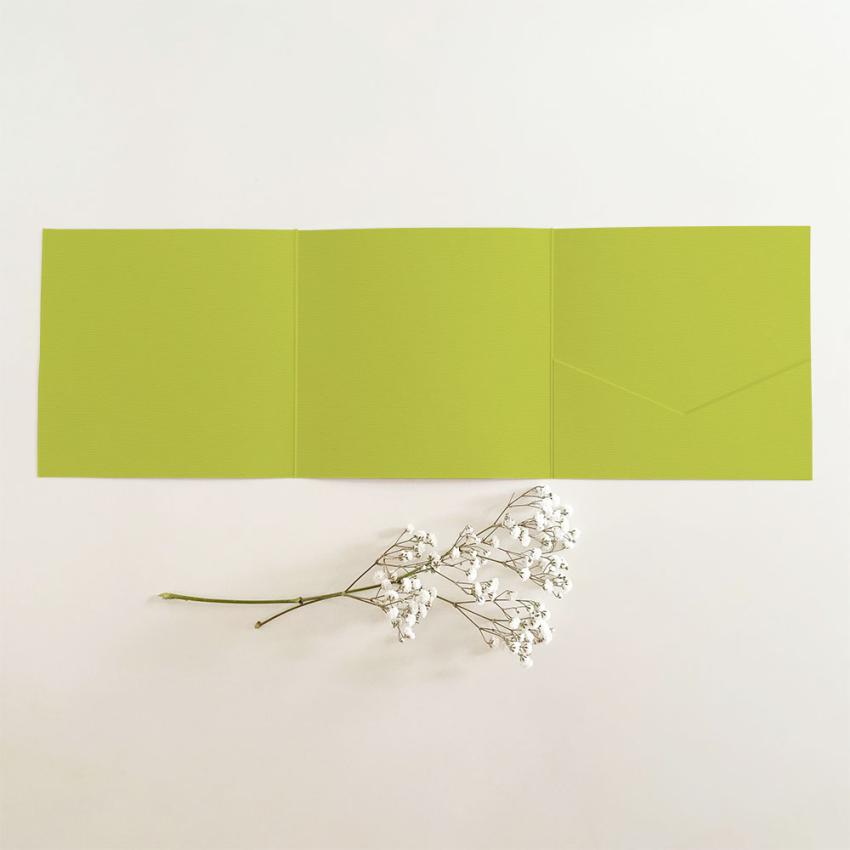 Trippel-Pocketfold-Karte quadratisch (15x15) Struktur-Karton "Limette" Basic Line