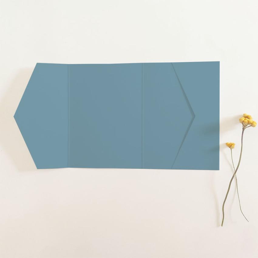 Pocketfold-Karte B6 seitlich Premium-Karton "Petrol" Basic Line