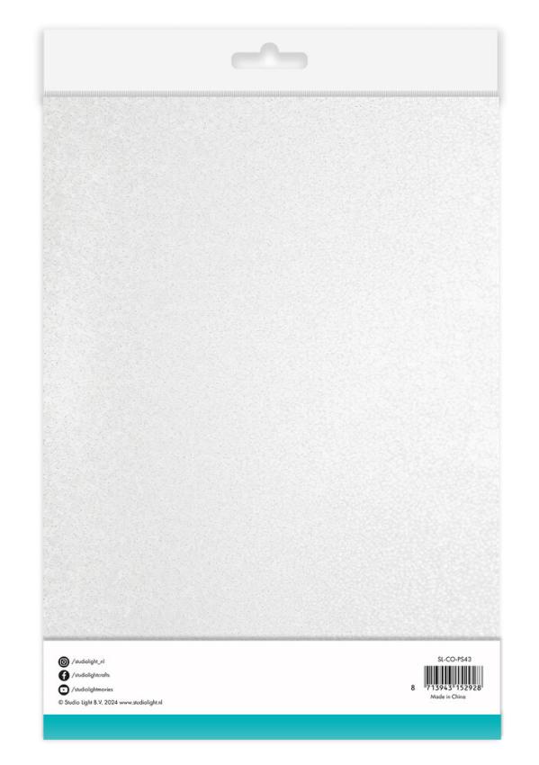 Studio Light - Glitzerpapier "White" Glitter Sheets A5 - 10 Bogen