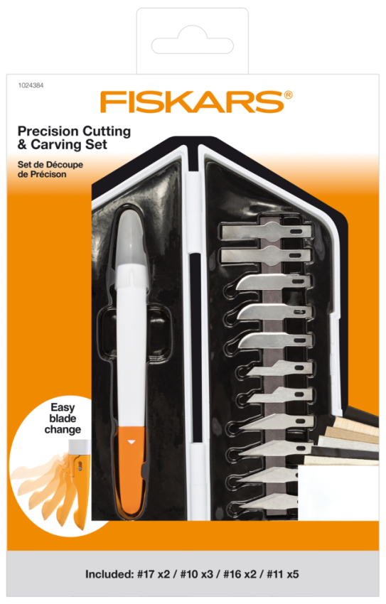 Fiskars - Premium Präzisions-Bastelmesserset - Precision Cutting & Carving Set