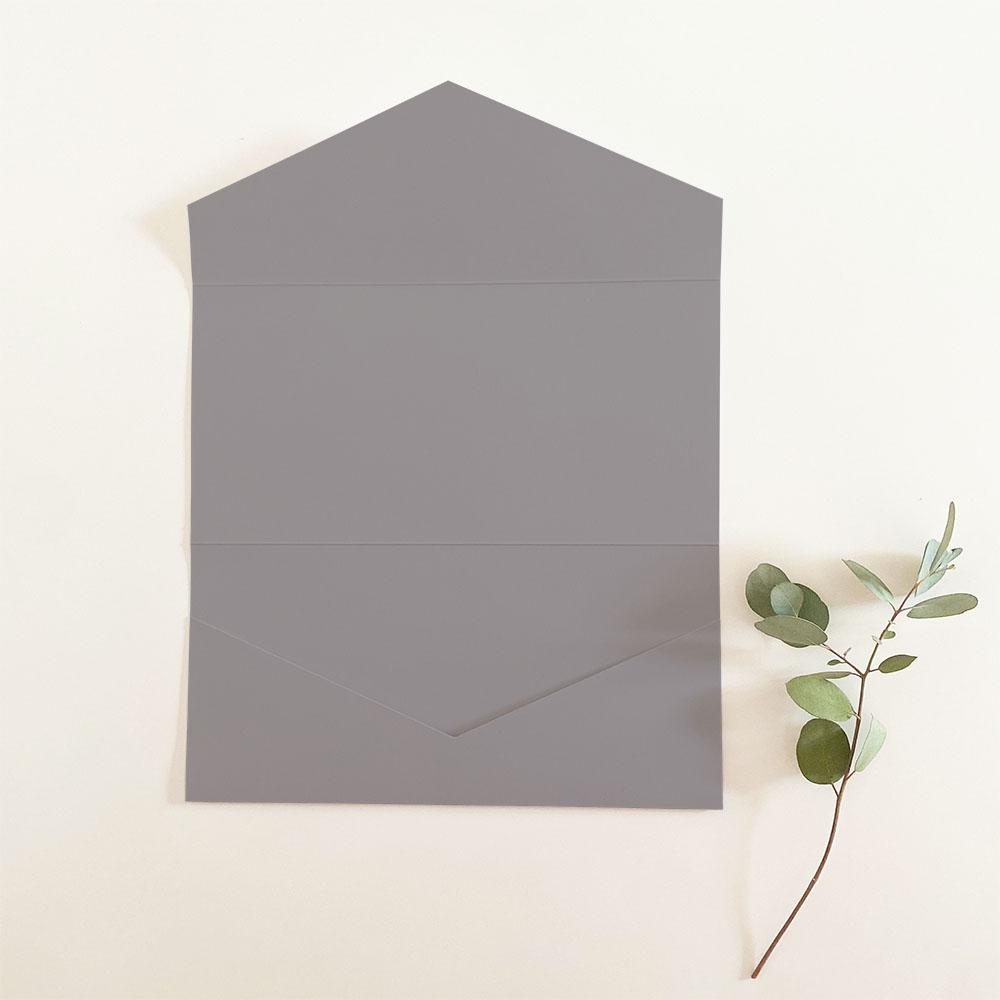 Pocketfold-Karte DIN Lang Premium-Karton "Schiefergrau" Basic Line