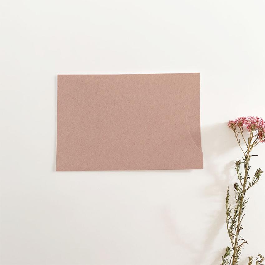 Einstecktasche B6 Recycling-Karton "Kraft Rosé" 
