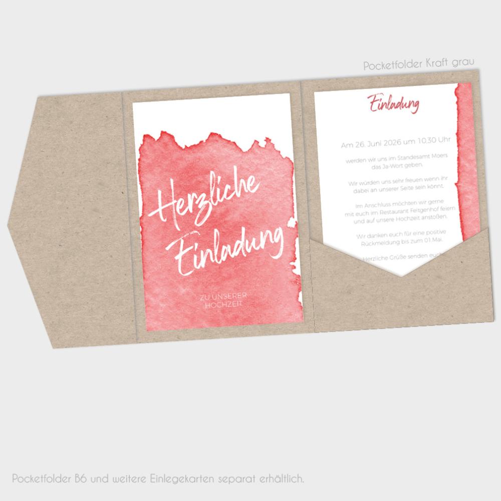 Einlegekarten-Bundle "Watercolor-Brush | Rot" B6