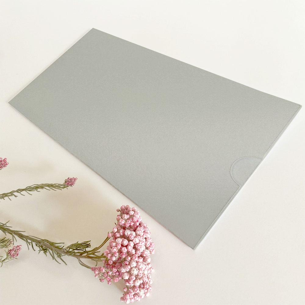Einstecktasche DIN Lang Premium-Karton "Metallic Platin" 