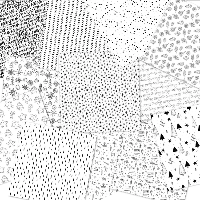 LaCreativ - Designpapier "X-Mas Black & White" Paper Pack 6x6" - 24 Bogen