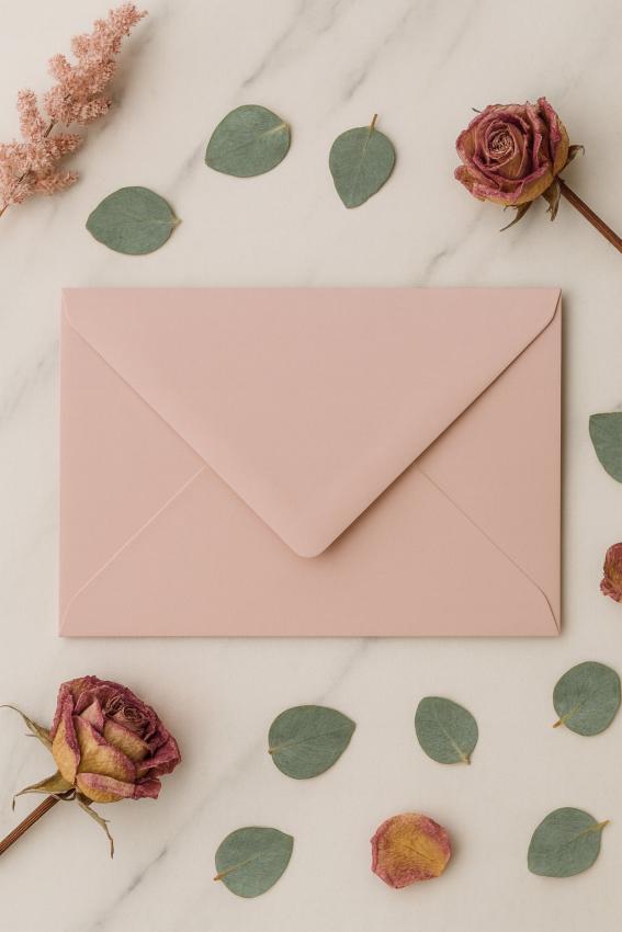 Briefumschläge - Briefhüllen in altrosa, DIN B6 120g/m² oF, Nassklebung