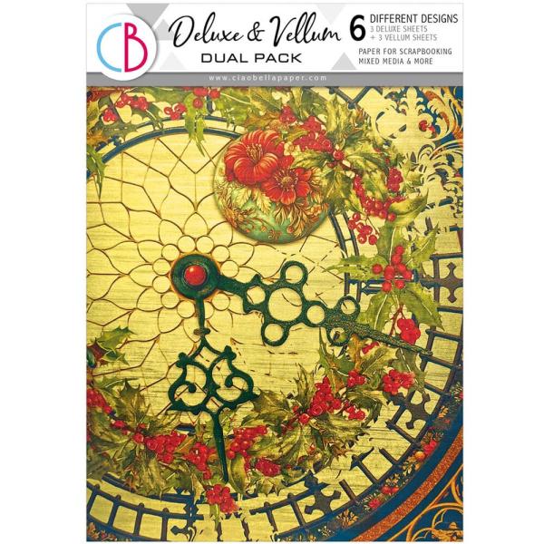 Ciao Bella - Designpapier "Toy Shop" Deluxe Gold & Vellum Dual Paper Pack A4 - 6 Bogen