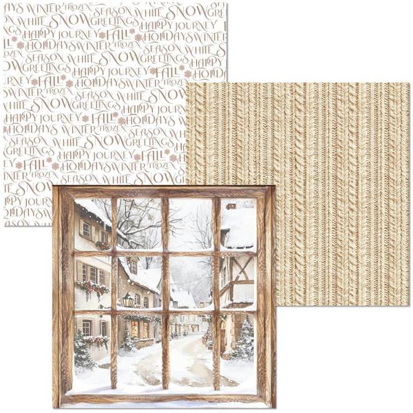 Ciao Bella - Designpapier "Winter Season" Deluxe Pearl Copper & Vellum Dual Paper Pack 6x6 Inch - 6 Bogen