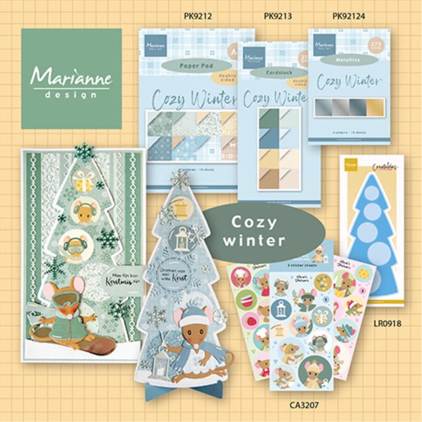 Marianne Design - Metallicpapier "Cozy Winter" Metallics Paper Sheets A5 - 16 Bogen