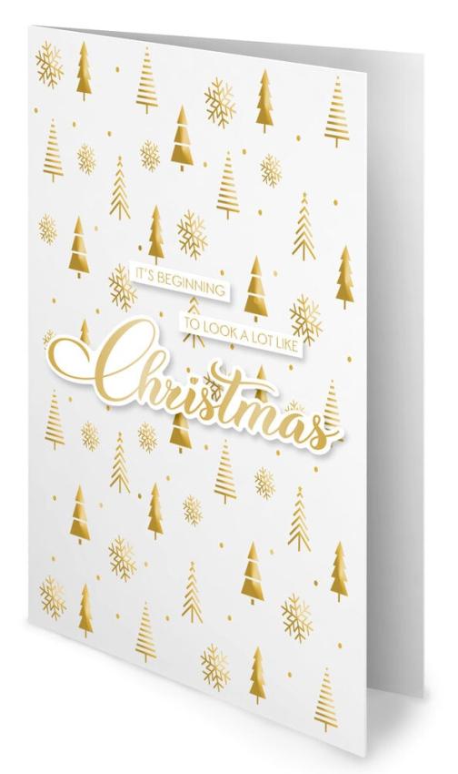 Studio Light - Foliertes Papier "Golden Christmas" Foiled Cards Paper Pad 10,8x14cm - 24 Bogen