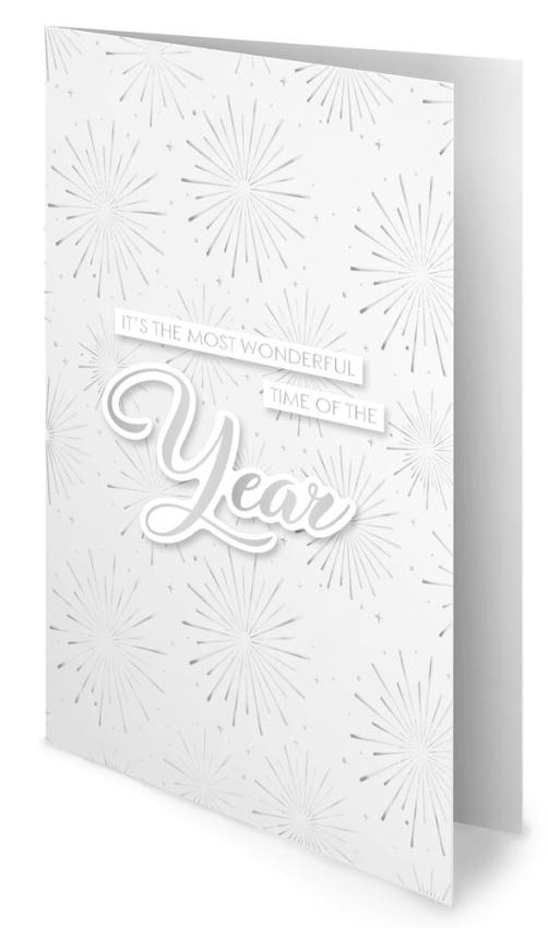 Studio Light - Foliertes Papier "Silver Christmas" Foiled Cards Paper Pad 10,8x14cm - 24 Bogen