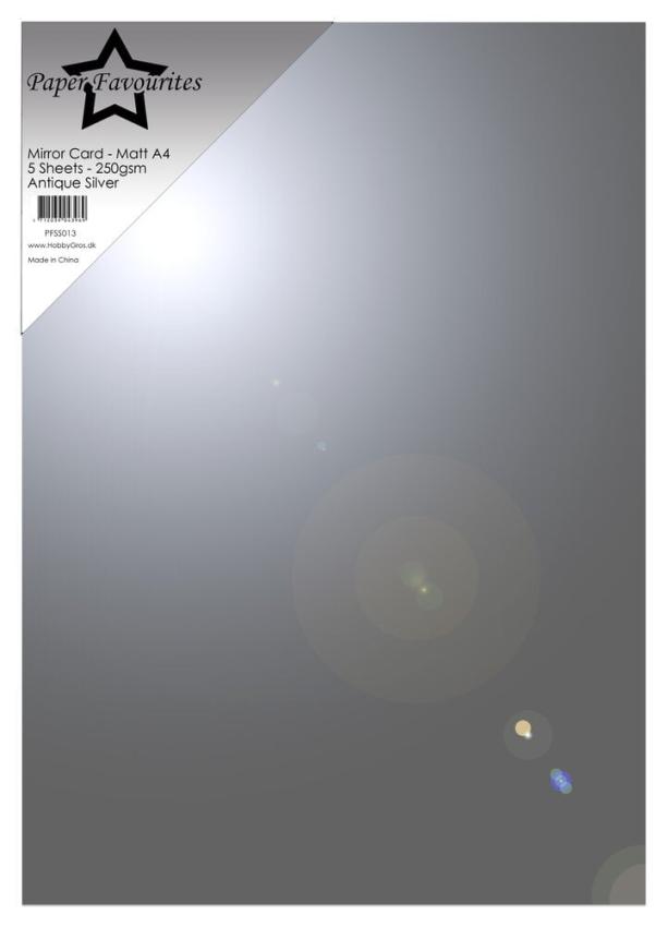 Paper Favourites - Spiegelkarton "Antique Silver" Mirror Card Matte A4 - 5 Bogen