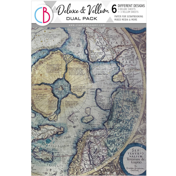 Ciao Bella - Designpapier "An Artist Journey" Deluxe Silver & Vellum Dual Paper Pack A4 - 6 Bogen