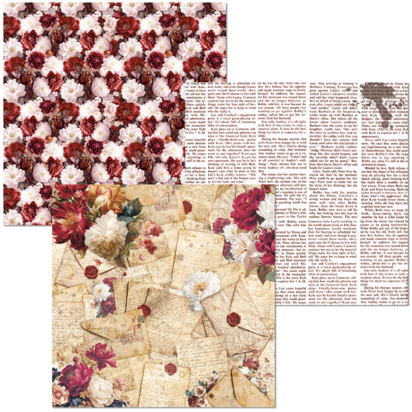 Ciao Bella - Designpapier "Book Lovers" Deluxe Pearl Copper & Vellum Dual Paper Pack 6x6 Inch - 6 Bogen