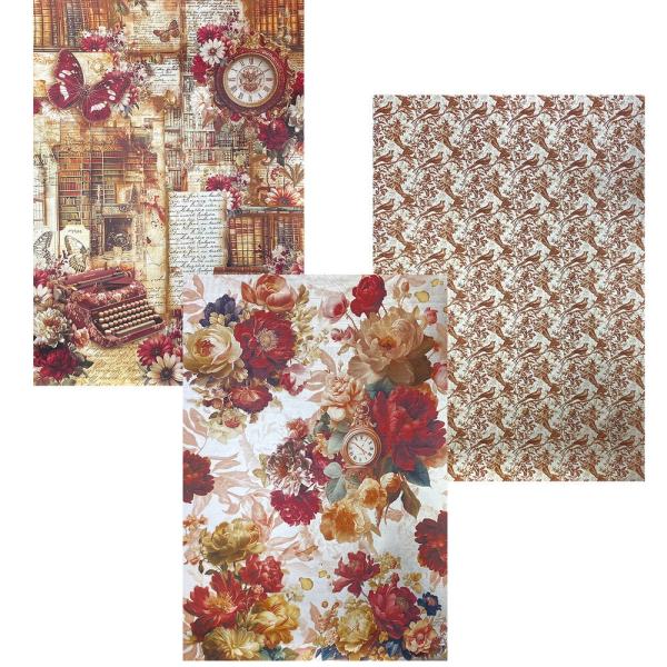 Ciao Bella - Designpapier "Book Lovers" Deluxe Silver & Vellum Dual Paper Pack A4 - 6 Bogen