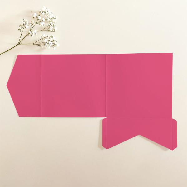 Pocketfold-Karte Quadrat (15x15) Premium-Karton "Fuchsia" Exklusiv Line