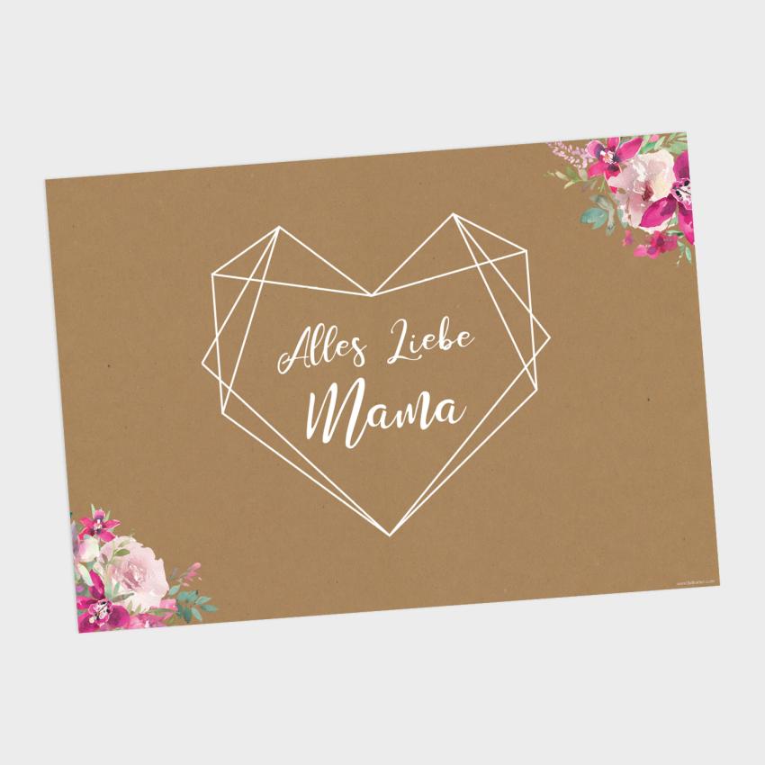 Spruchposter "Kraft Herz" quer | Geschenkidee | Personalisiert  | Muttertag | Wanddeko