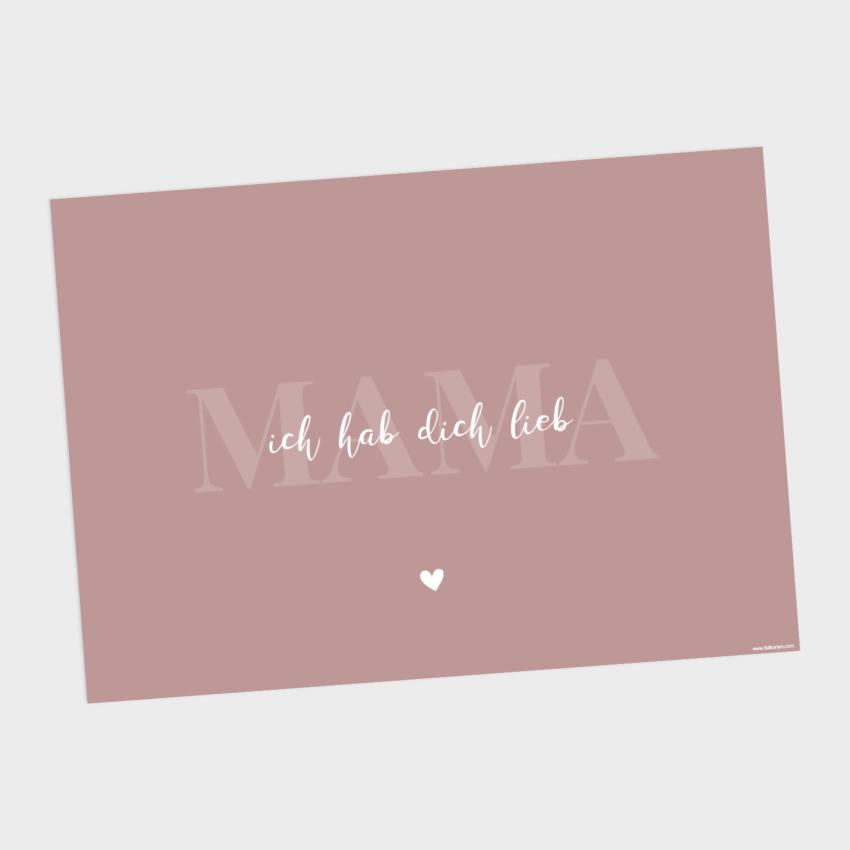 Spruchposter "Mama Rosa" quer | Geschenkidee | Personalisiert  | Muttertag | Wanddeko