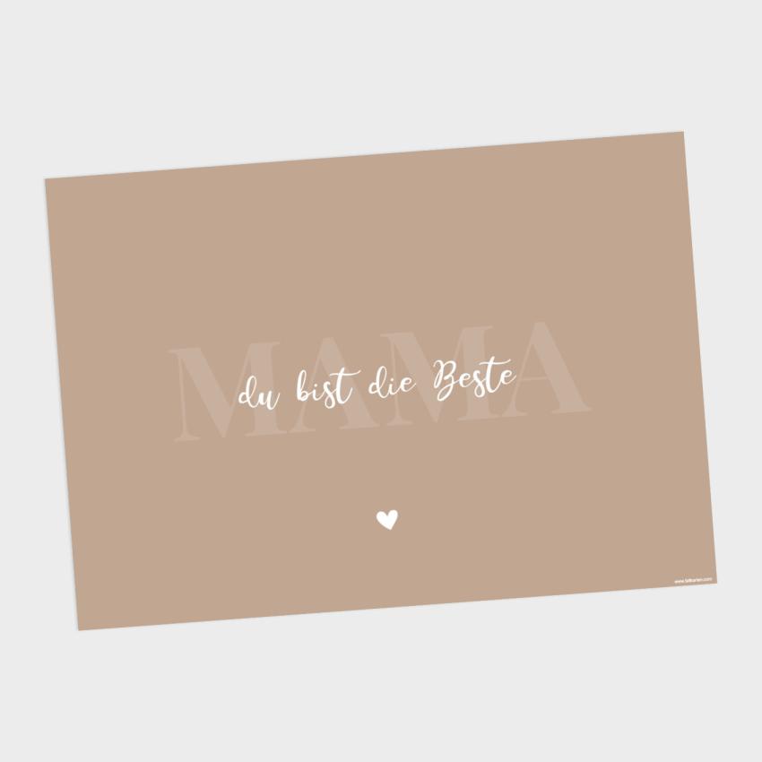 Spruchposter "Mama Nude" quer | Geschenkidee | Personalisiert  | Muttertag | Wanddeko