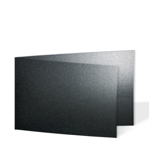 Doppelkarte - Faltkarte 250g/m² DIN A6 quer in metallic anthrazit