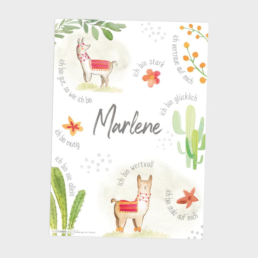 Affirmationsposter "Lama 1" | Affirmation | Einschulung | Geschenk 1. Geburtstag |  | Kinderzimmerdeko