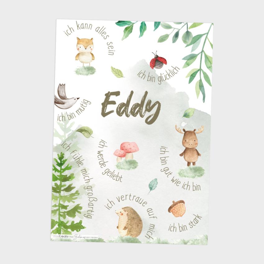 Affirmationsposter "Waldtiere" | Affirmation | Einschulung | Geschenk 1. Geburtstag | Kinderzimmerdeko