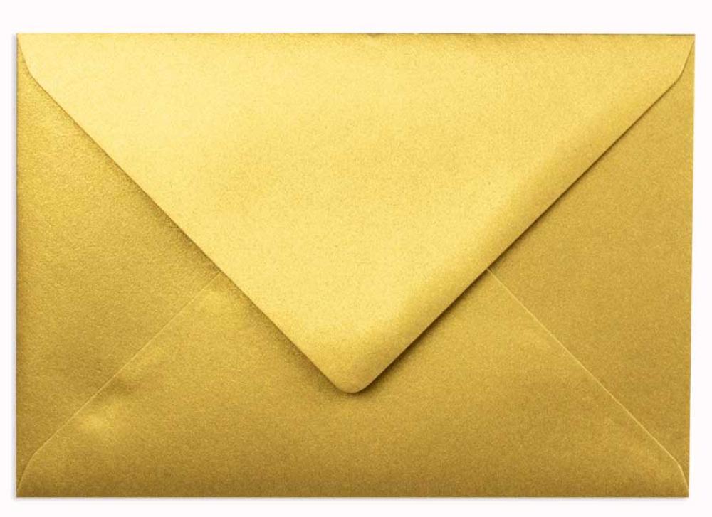Briefumschläge - Briefhüllen in metallic-gold, DIN A5 120g/m² oF, Nassklebung