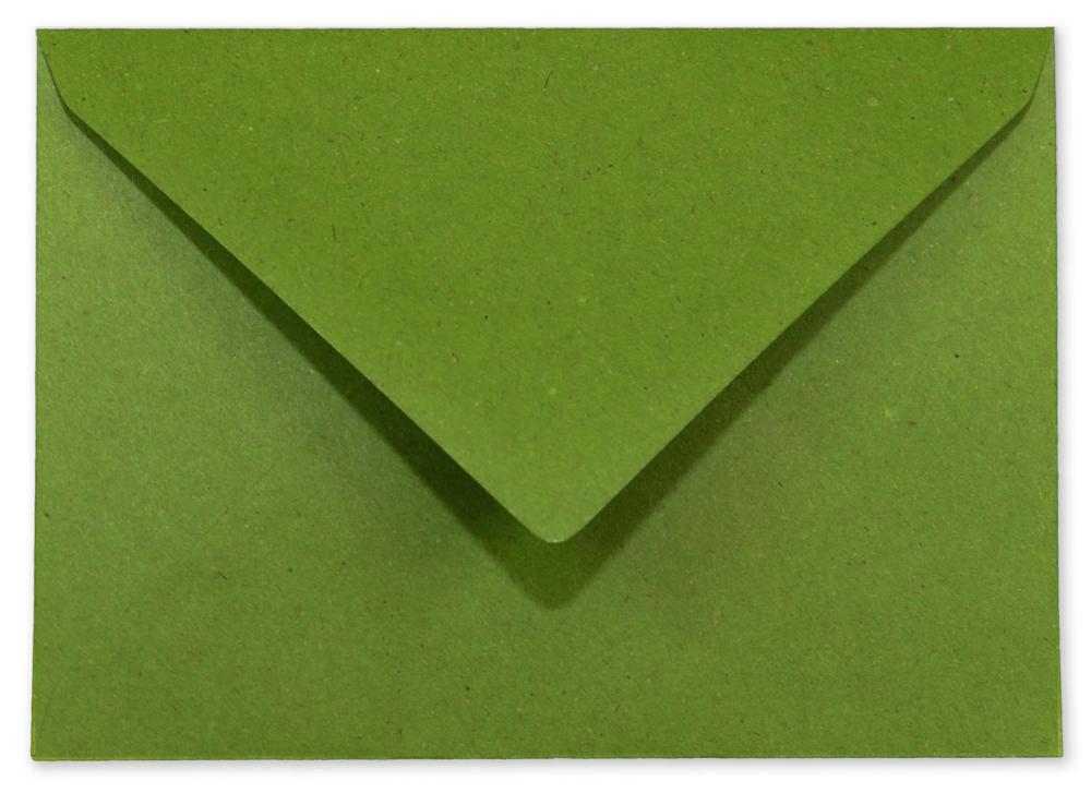 Briefumschläge - Briefhüllen in kraft grün, DIN B6 100g/m² oF, Nassklebung