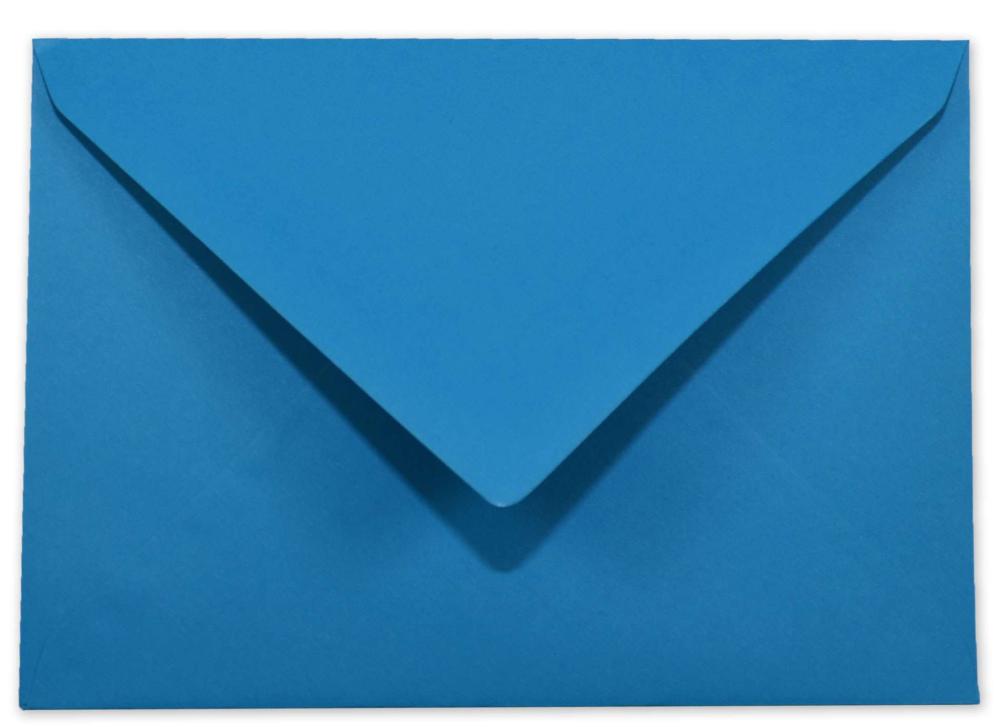 Briefumschläge - Briefhüllen in pazifikblau, DIN B6 120g/m² oF, Nassklebung
