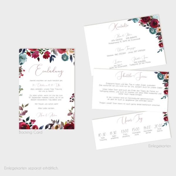 Backing-Card "Merlot und Navy" 11x16