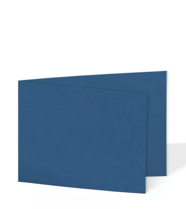 Doppelkarte - Faltkarte 250g/m² DIN B6 quer in kobaltblau