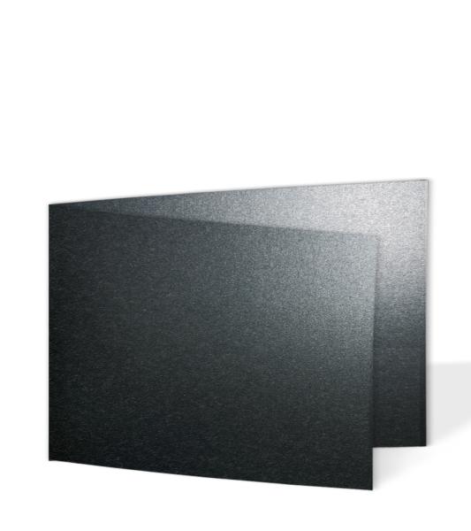 Faltkarte DIN Lang  250g/m²  in metallic-anthrazit